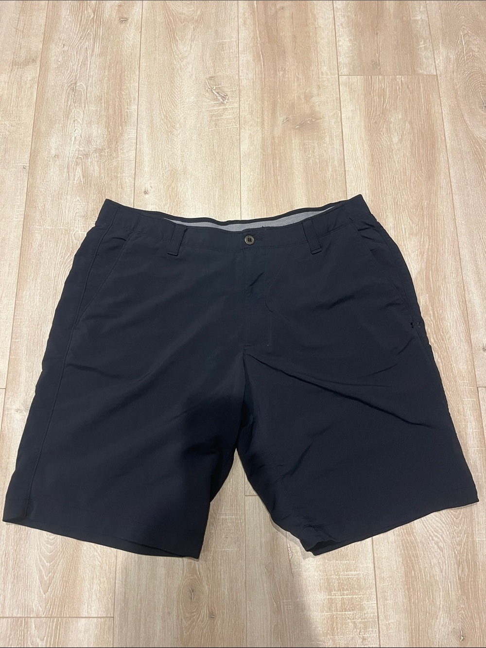 Under Armour Men's Black Flat-Front Performance Shorts